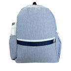 Seersucker Medium Backpack w/ Pocket — Mint