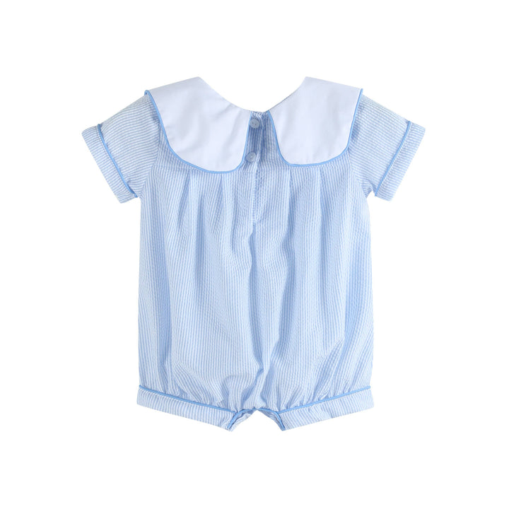 Blue Stripe Bunny Romper - Premium Baby & Toddler Outfits from Lil Cactus - Just $38.95! Shop now at Pat's Monograms
