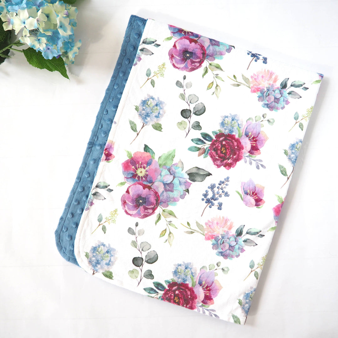 Premium Baby & Toddler Minky Blanket - Blue Floral - Premium  from Honey Lemonade - Just $45! Shop now at Pat's Monograms