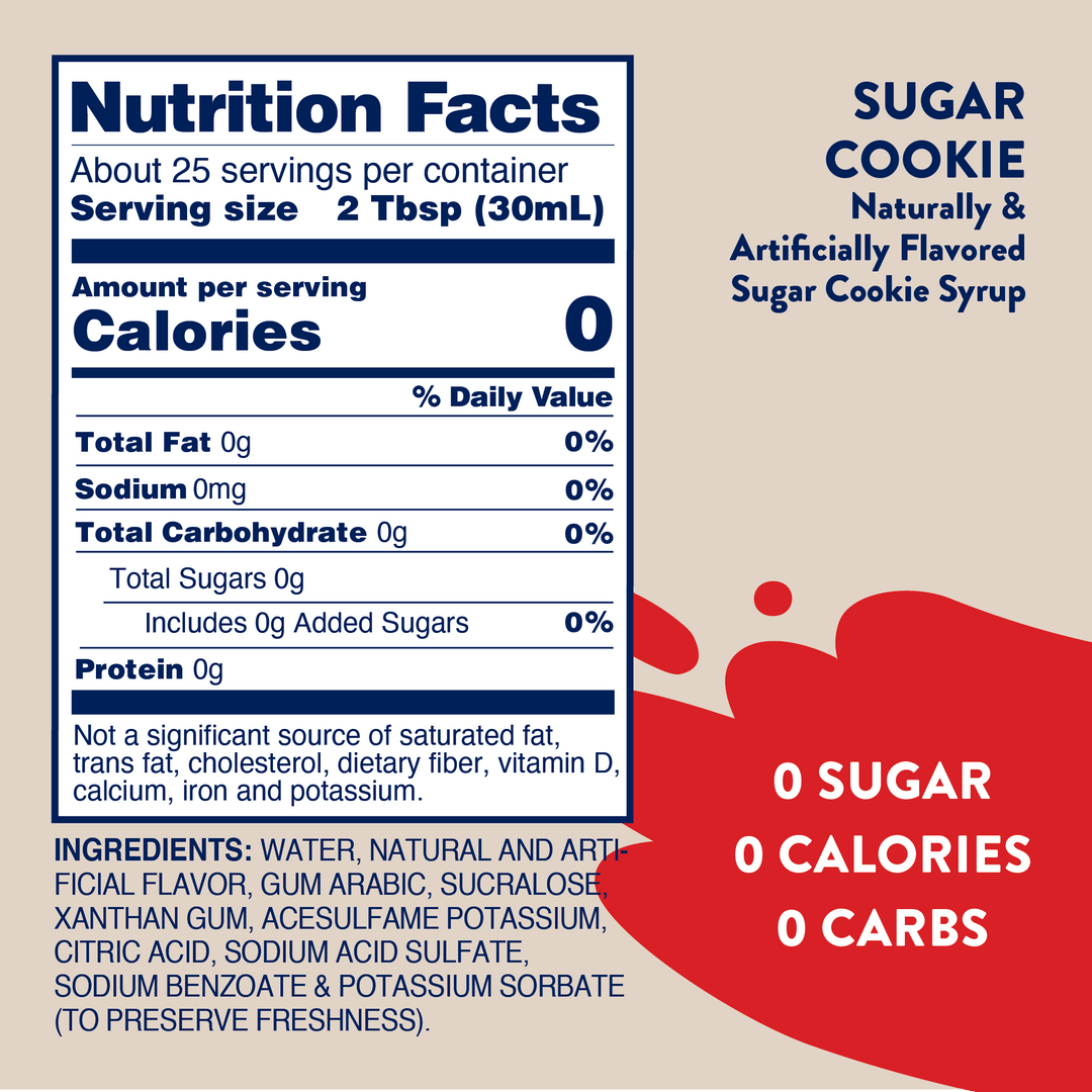 Sugar Free Sugar Cookie Syrup - Premium drink mix from Jordan's Skinny Mixes - Just $9.59! Shop now at Pat's Monograms