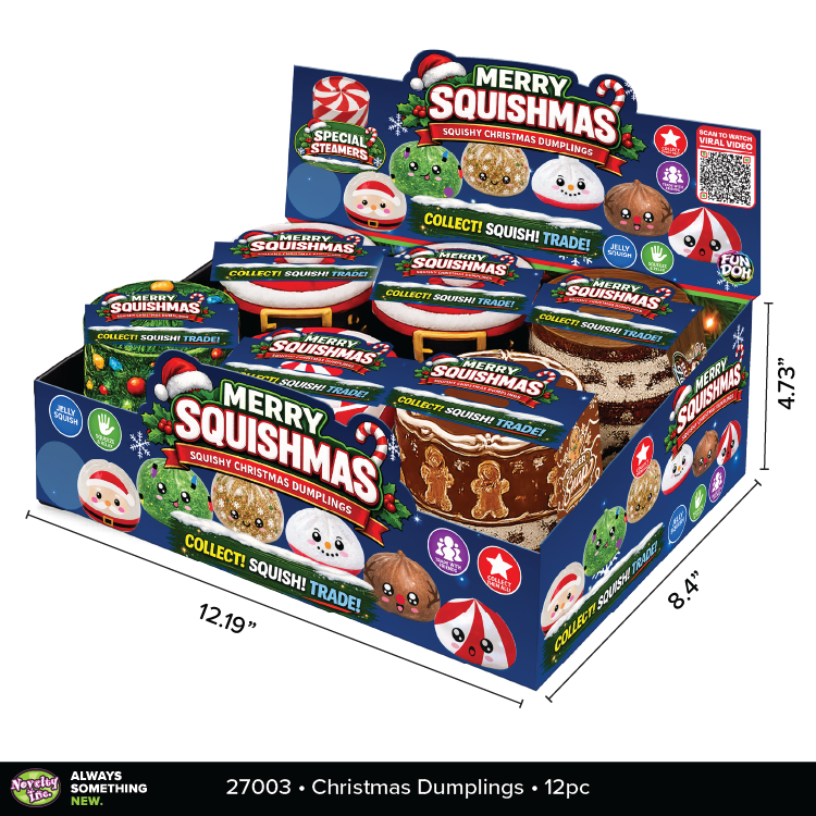 Fun Doh Christmas Dumpling Squishy Toy 12pc Holiday Display — Novelty Brands