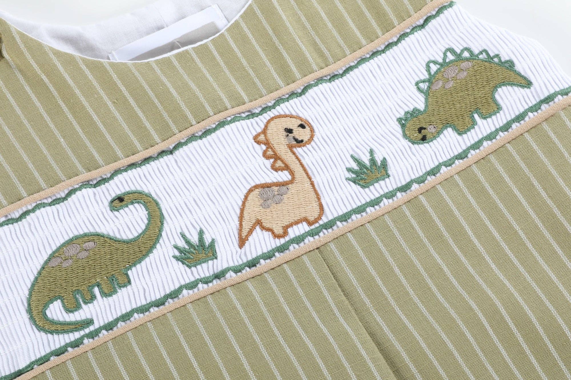 Green Dinosaur Smocked Overalls - Premium Baby & Toddler Outfits from Lil Cactus - Just $36.95! Shop now at Pat's Monograms
