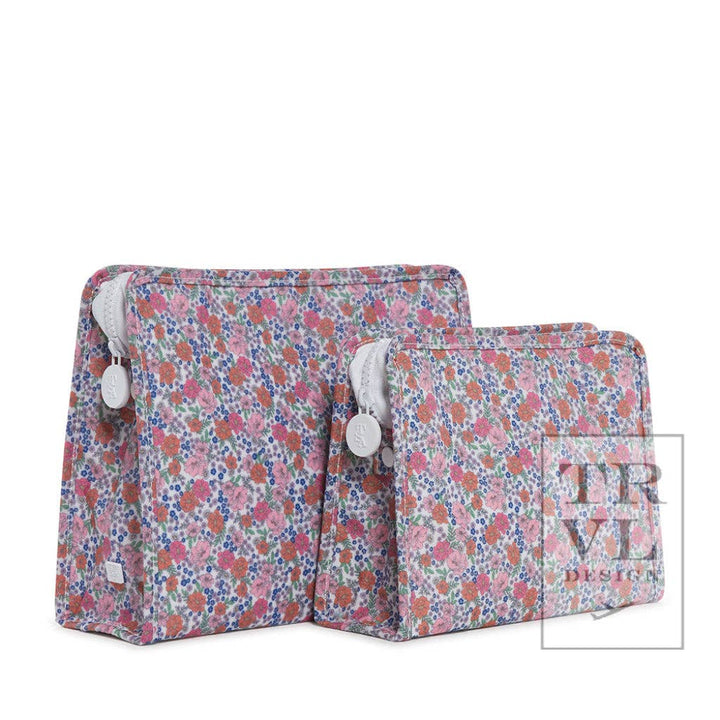 Roadie Large - Bunny Toile Blue Zip Pouch - Premium travel bag from TRVL Design - Just $32! Shop now at Pat's Monograms