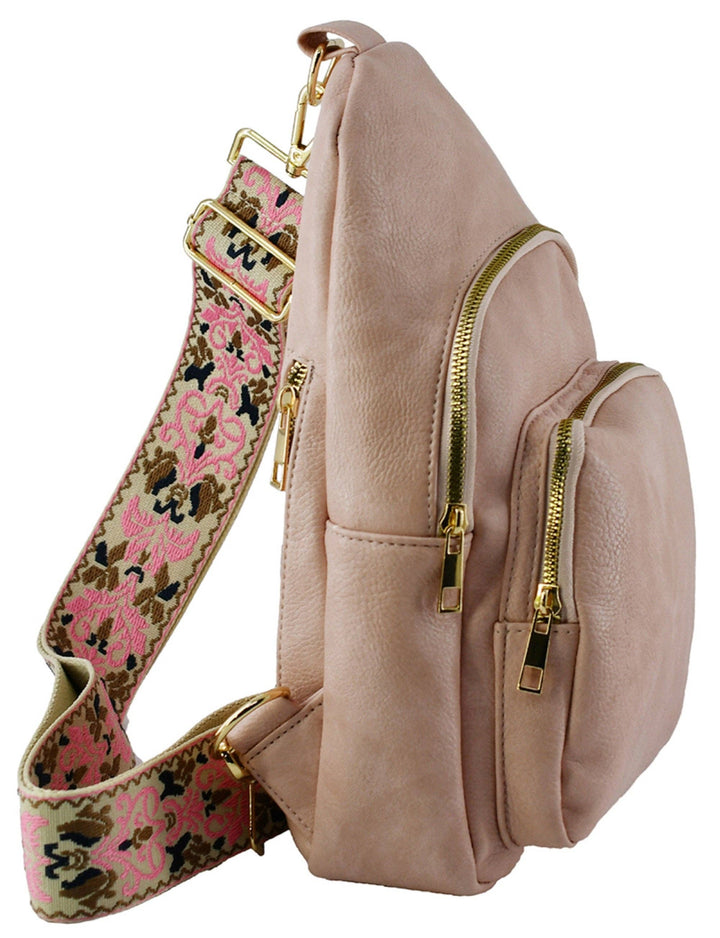 Zara Zipper Crossbody Bag with Boho Strap - Premium  from MiMi Wholesale - Just $48.75! Shop now at Pat's Monograms
