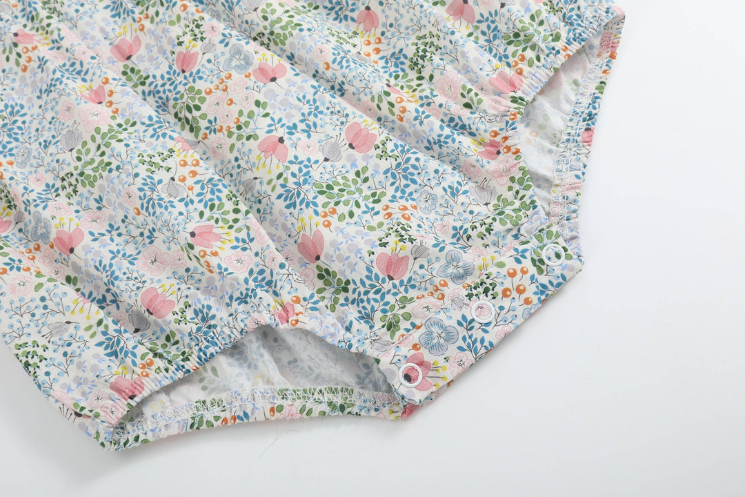 Pink Floral Print Smocked Futter Romper - Premium Baby & Toddler Outfits from Lil Cactus - Just $38.95! Shop now at Pat's Monograms