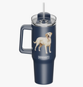 yellow Labrador, 40 oz Tumbler with Handle and Straw Lid — E&S Pets Tumblers