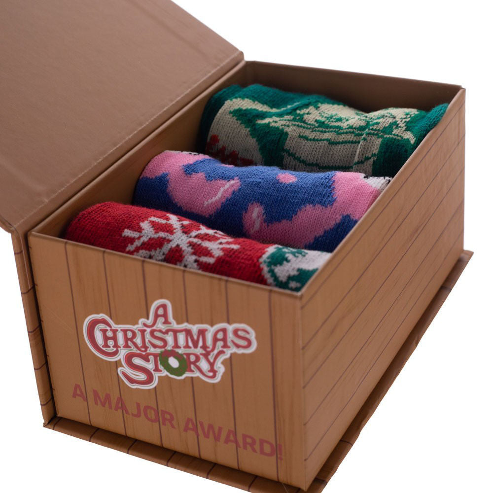 Christmas Story 3 Pair Crew Sock Box Set - Premium Socks from Bioworld - Just $13.95! Shop now at Pat's Monograms