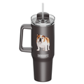 Bulldog 40 oz Tumbler with Handle and Straw Lid on — E&S Pets