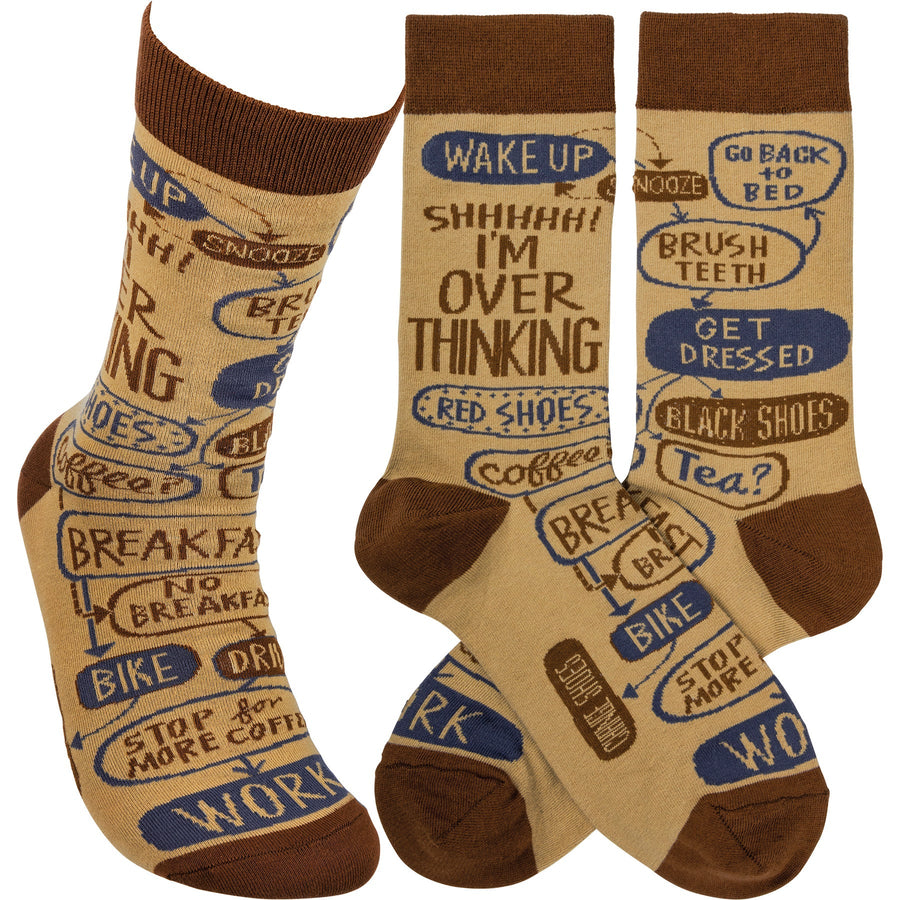 Shhhhh! I'm Over Thinking - Premium Socks from Primitives by Kathy - Just $7.95! Shop now at Pat's Monograms