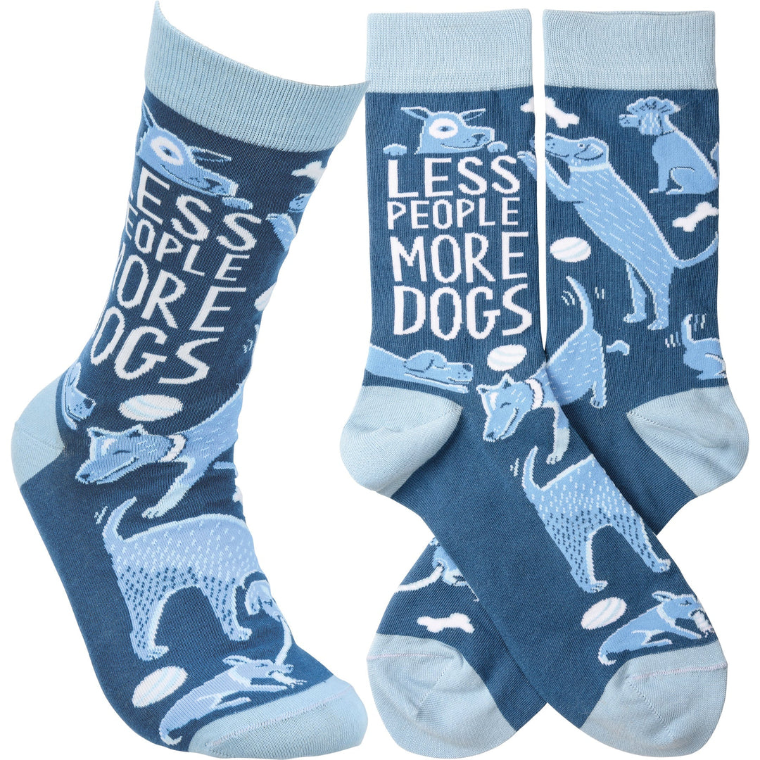 Less People More Dogs - Premium Socks from Primitives by Kathy - Just $7.95! Shop now at Pat's Monograms