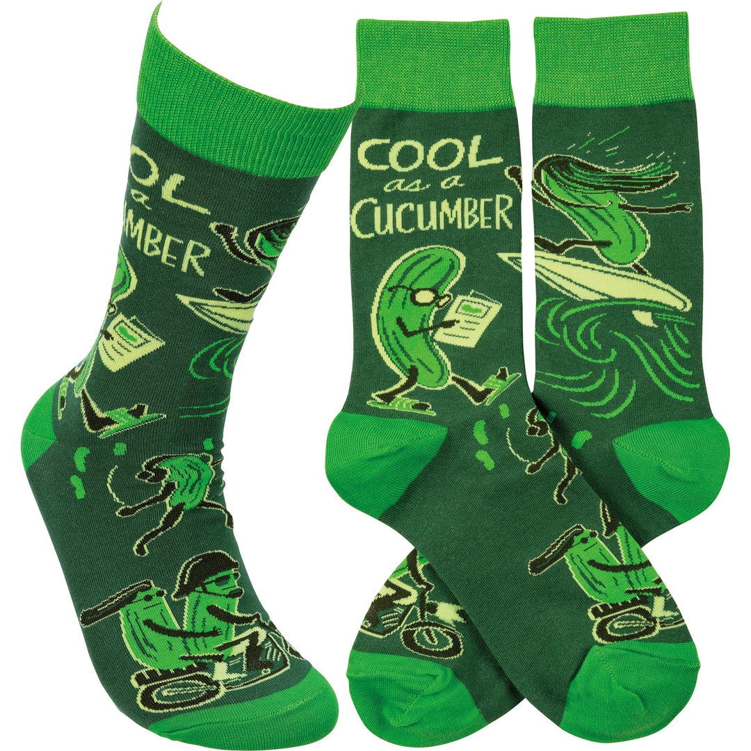 Cool As A Cucumber - Premium Socks from Primitives by Kathy - Just $7.95! Shop now at Pat's Monograms