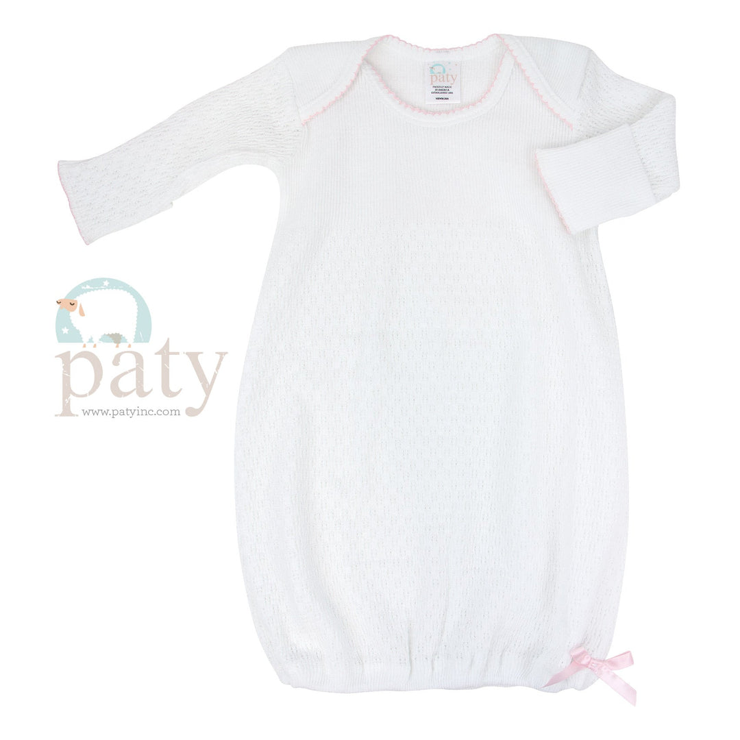 Paty Gown - White with trim - Premium Infant Wear from Paty INC. - Just $46.00! Shop now at Pat's Monograms