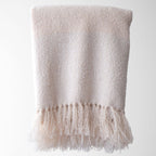 Oden Textured Boucle Throw: Cream / 50" X 60" — Tajik Home LLC blankets