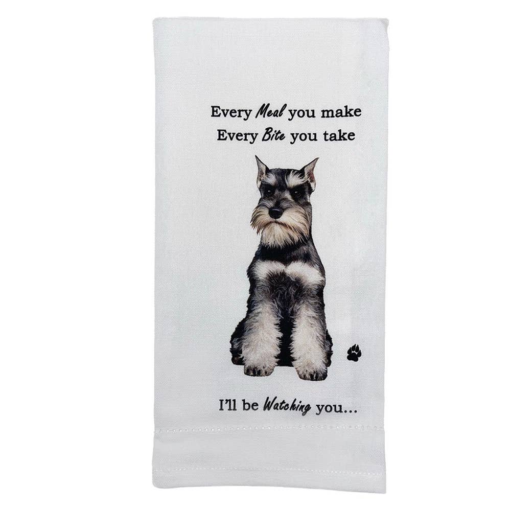 Schnauzer Kitchen Towel - Cropped Ears - Premium Kitchen Towels from E&S Pets - Just $10.95! Shop now at Pat's Monograms