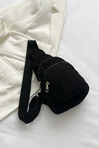 Corduroy Zipper Sling Bag — UNISHE Bags and Totes