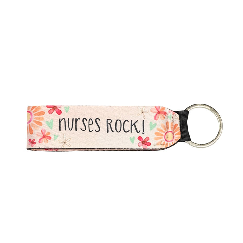Neoprene Wristlet Keychain - Nurses Rock — Shannon Roads Gifts Keychains