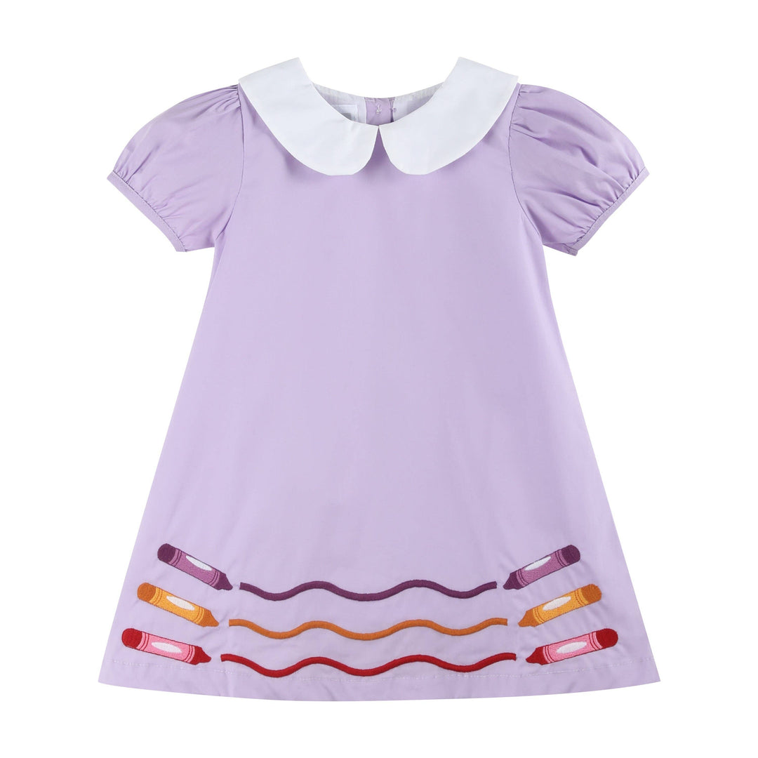 Purple Gingham Crayon Back to School Collared Dress - Premium  from Lil Cactus - Just $34.95! Shop now at Pat's Monograms