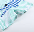 Aqua Striped Alligator Shortalls — Lil Cactus Baby & Toddler Outfits