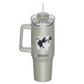 Shih Tzu, black 40 oz Tumbler with Handle and Straw Lid — E&S Pets