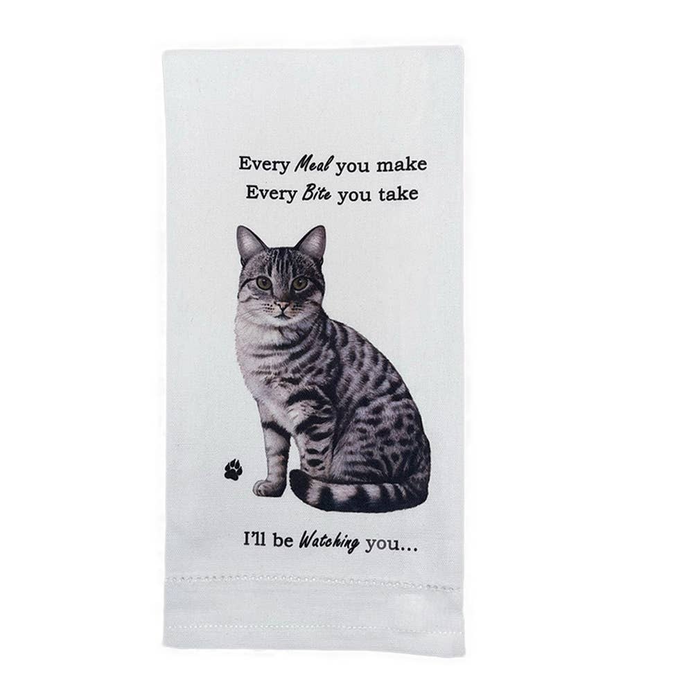 Silver Tabby Cat Kitchen Towel - Premium  from E&S Pets - Just $10.95! Shop now at Pat's Monograms