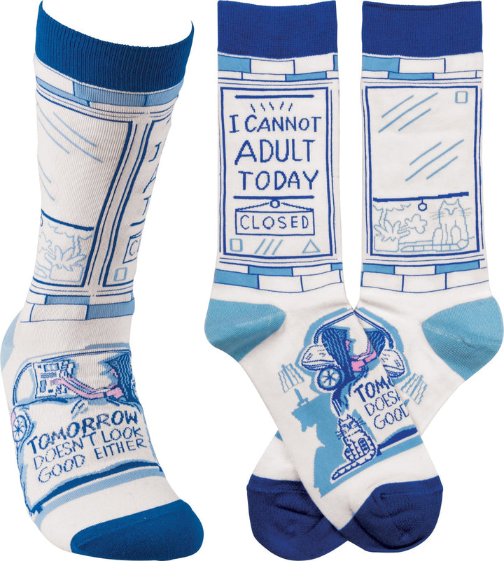 I Cannot Adult Today - Premium Socks from Primitives by Kathy - Just $10.95! Shop now at Pat's Monograms