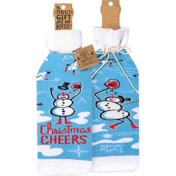 Bottle Sock - Christmas Cheers - Premium wine accessories from Primitives by Kathy - Just $5.95! Shop now at Pat's Monograms