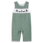 Sage Green Mallard Smocked Overalls — Lil Cactus Baby & Toddler Outfits