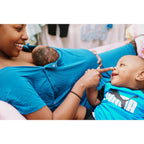 Blue Mommy Labor and Delivery/ Nursing Gown — Three Little Tots Nursing & Feeding