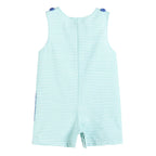 Aqua Striped Alligator Shortalls — Lil Cactus Baby & Toddler Outfits