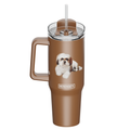 Shih Tzu, tan 40 oz Tumbler with Handle and Straw Lid — E&S Pets