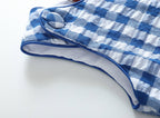 Royal Blue Ginham Romper and Sunhat — Lil Cactus Baby & Toddler Outfits