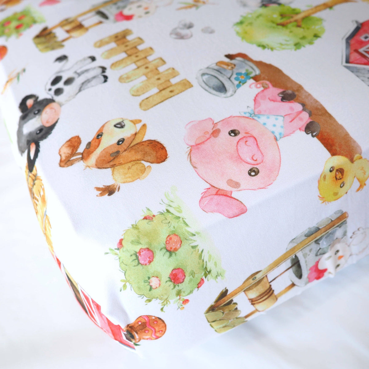 Standard Size Fitted Crib Sheet - Farm Animals — Honey Lemonade