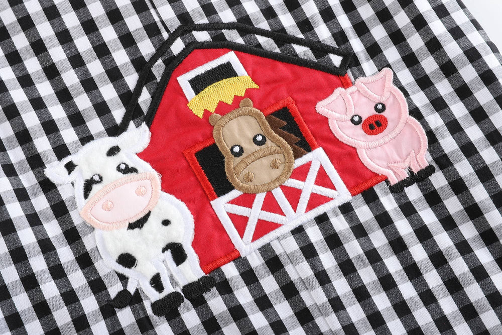 Lil Cactus - Black Gingham Barn Scene Overalls - Premium Baby & Toddler Outfits from Lil Cactus - Just $28.95! Shop now at Pat's Monograms