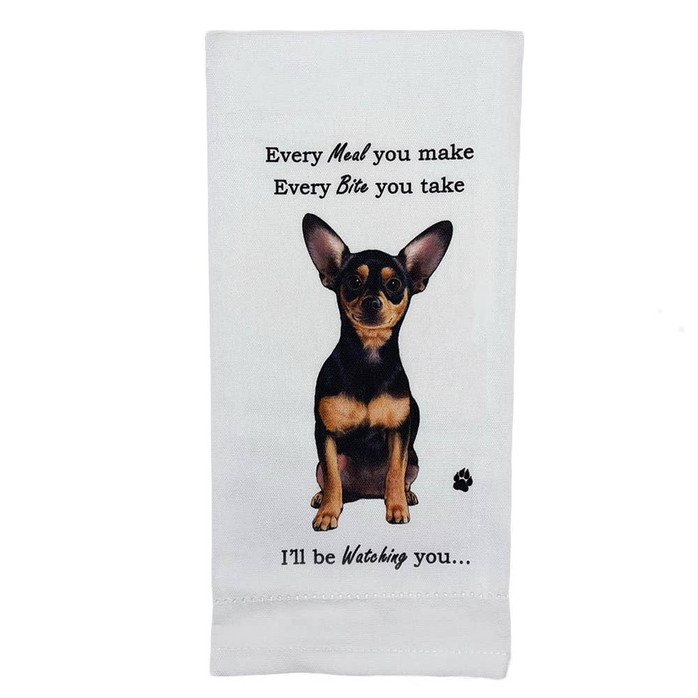 Black Chihuahua Kitchen Towel - Premium Kitchen Towels from E&S Pets - Just $10.95! Shop now at Pat's Monograms