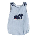 Blue Seersucker Whale Applique Baby Bubble Romper — Lil Cactus Baby & Toddler Outfits