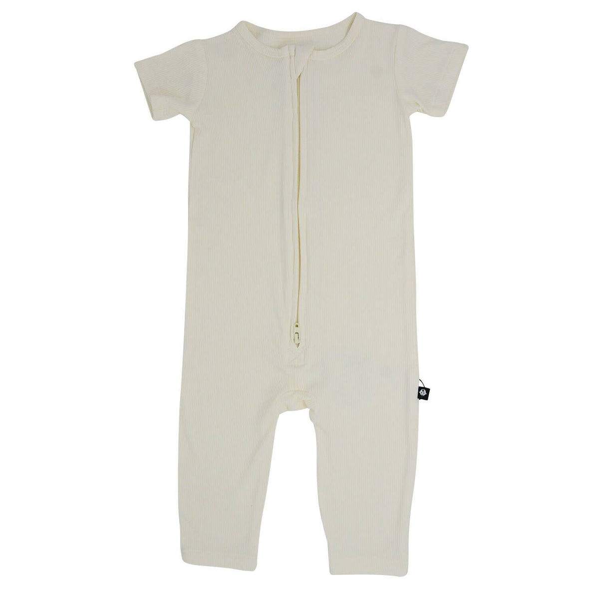 Short Sleeve Romper - Whispery White Ribbed — Sweet Bamboo