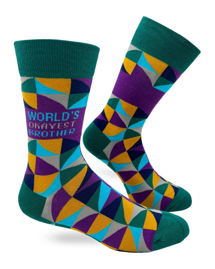 World's Okayest Brother Men's Novelty Crew Socks - Premium  from Fabdaz - Just $11.95! Shop now at Pat's Monograms