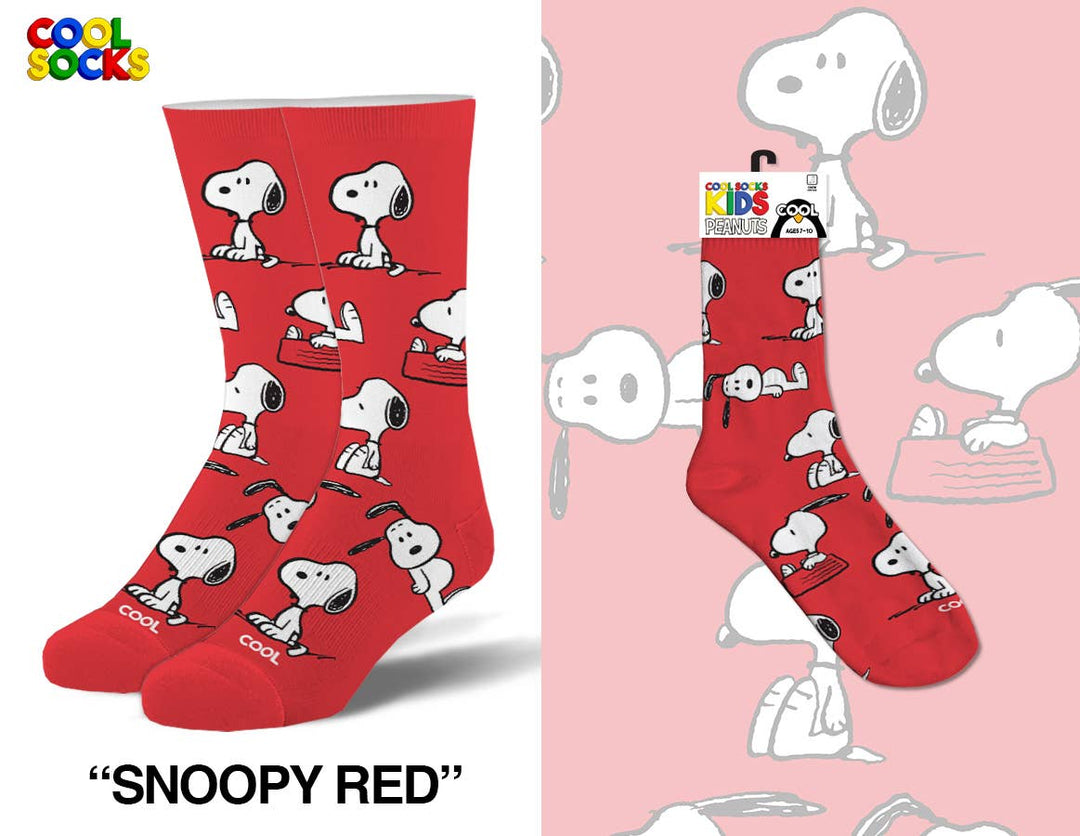 Snoopy Red - Kids 7-10 Crew - Premium socks from Cool Socks - Just $9.95! Shop now at Pat's Monograms