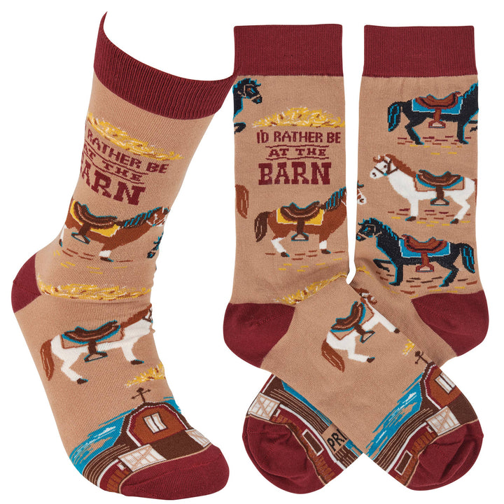 Rather Be At The Barn Socks - Premium Socks from Primitives by Kathy - Just $10.95! Shop now at Pat's Monograms