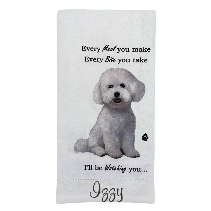 Bichon Frise Kitchen Towel - Premium Kitchen Towels from E&S Pets - Just $9.95! Shop now at Pat's Monograms