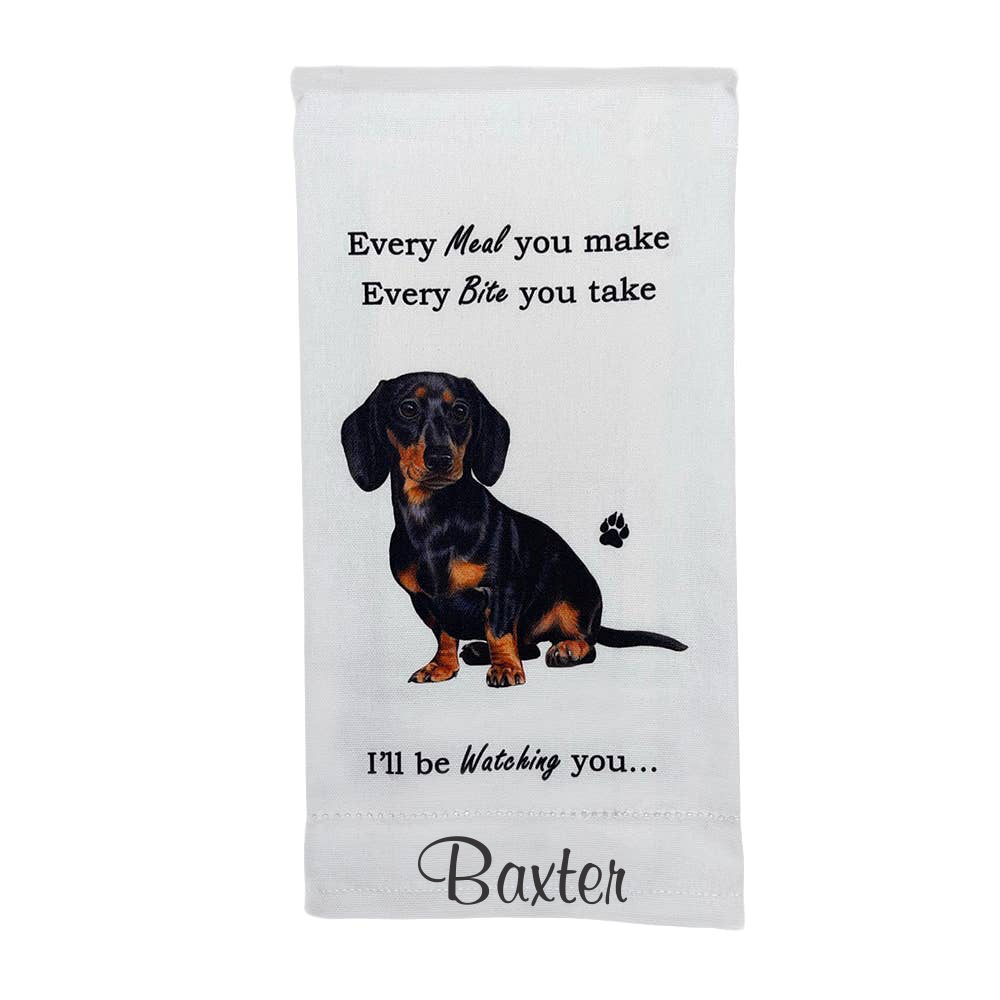 Dachshund Black Kitchen Towel - Premium Kitchen Towels from E&S Pets - Just $10.95! Shop now at Pat's Monograms