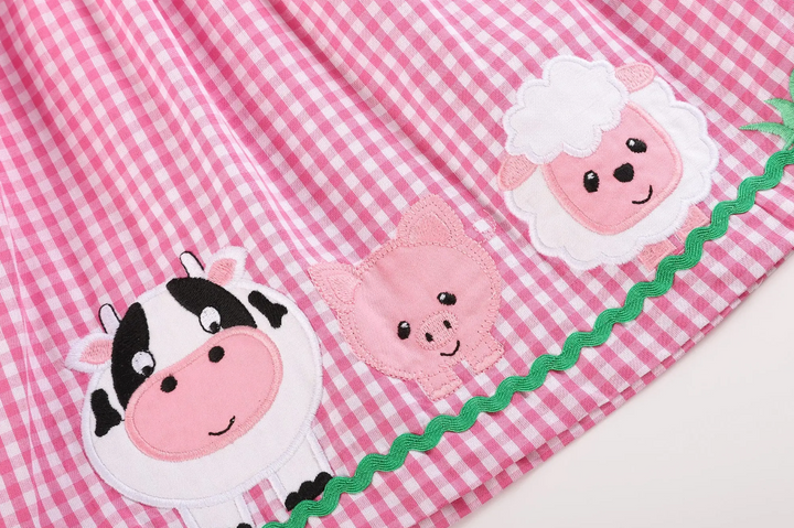 Lil Cactus - Pink Gingham Farm Animals Dress - Premium Baby & Toddler Dresses from Lil Cactus - Just $32.95! Shop now at Pat's Monograms