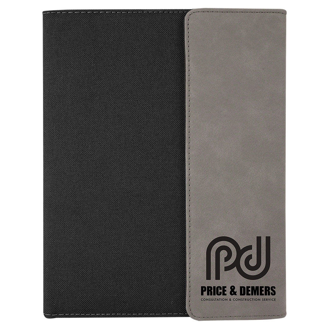 Laser Engraved Logo Portfolio - Faux Leather/Canvas - Premium Executive Items from Pat's Monograms - Just $26.95! Shop now at Pat's Monograms