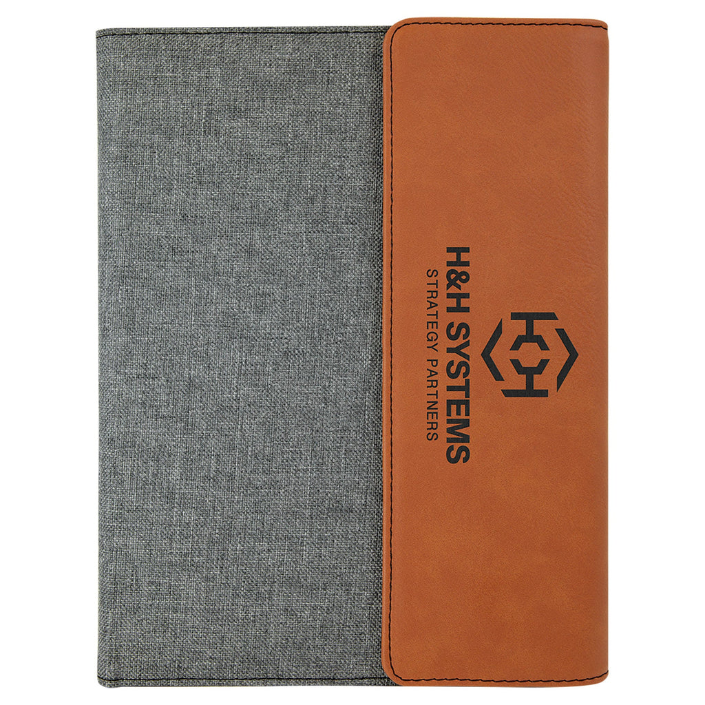 Laser Engraved Logo Portfolio - Faux Leather/Canvas - Premium Executive Items from Pat's Monograms - Just $29.95! Shop now at Pat's Monograms