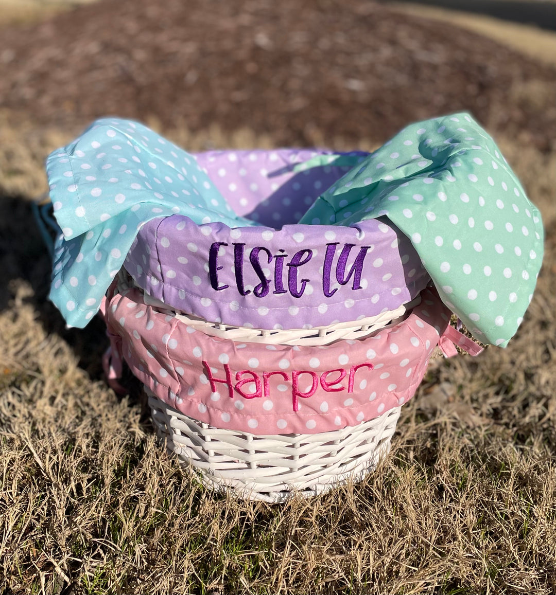 Easter Baskets with Monogrammed Liner - Premium Seasonal from Pat's Monograms - Just $39.95! Shop now at Pat's Monograms