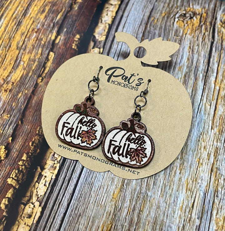 Hello Fall Earrings - Premium Earrings from Pat's Monograms - Just $10.95! Shop now at Pat's Monograms