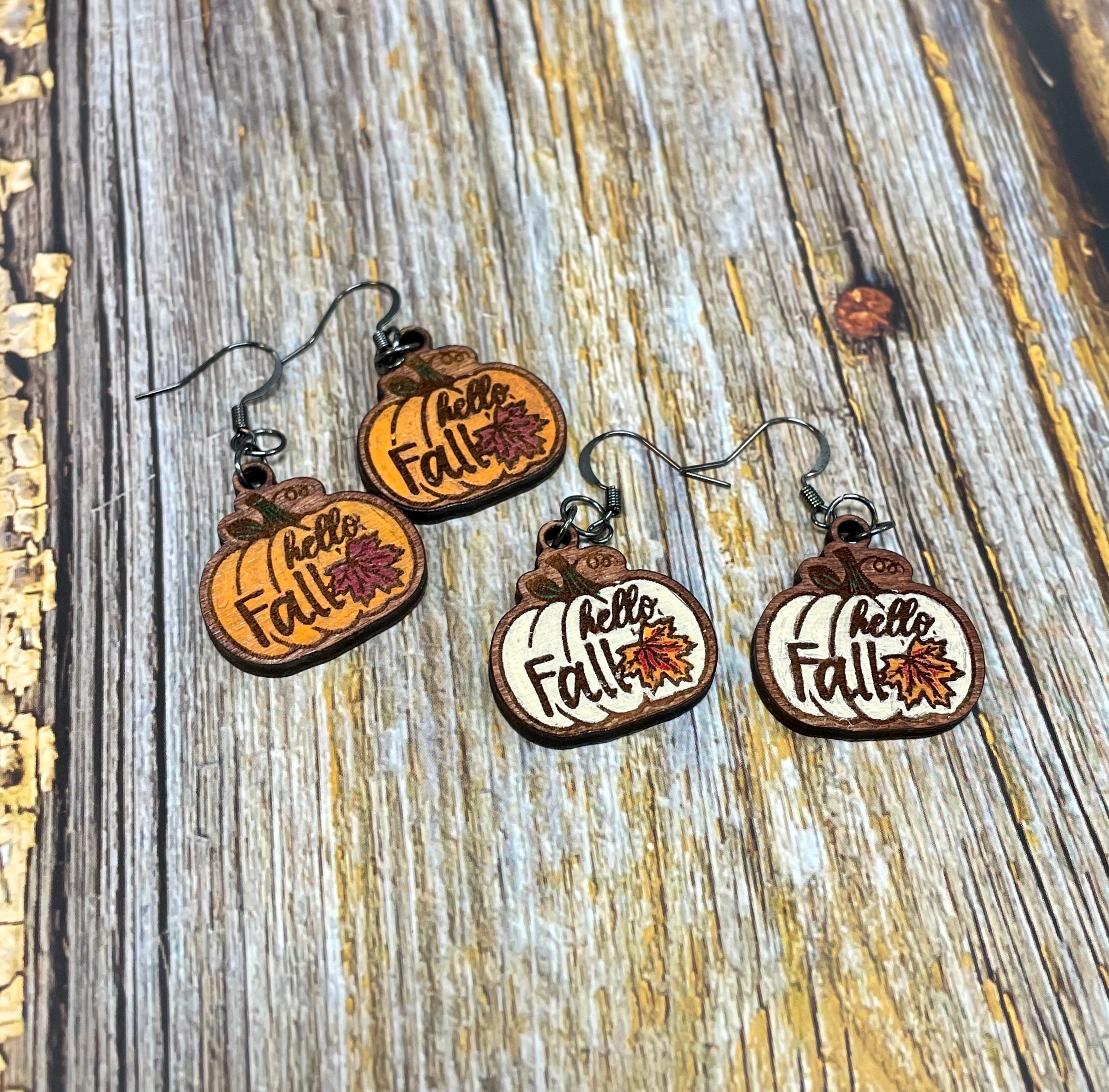 Hello Fall Earrings - Premium Earrings from Pat's Monograms - Just $10.95! Shop now at Pat's Monograms