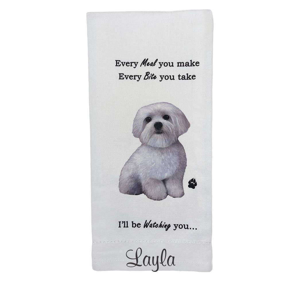 Maltese Dog Kitchen Towel - Premium Kitchen Towels from E&S Pets - Just $10.95! Shop now at Pat's Monograms