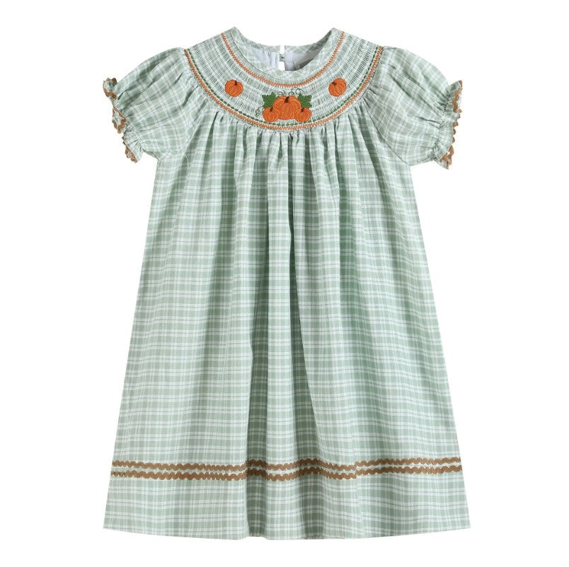 Lil Cactus - Plaid Pumpkin Smocked Bishop Dress - Premium Baby & Toddler Dresses from Lil Cactus - Just $34.95! Shop now at Pat's Monograms