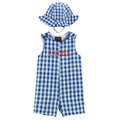 Royal Blue Ginham Romper and Sunhat — Lil Cactus Baby & Toddler Outfits